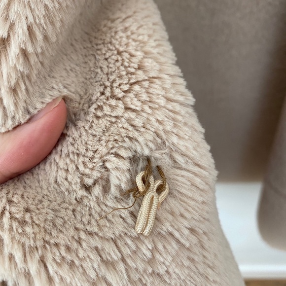 Zara tan faux suede and fur coat M - Picture 3 of 6